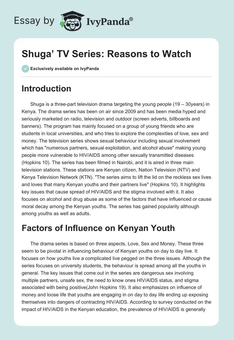 Shuga’ TV Series: Reasons to Watch. Page 1