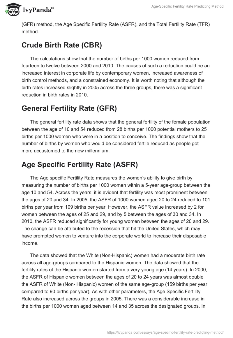 Age-Specific Fertility Rate Predicting Method. Page 3