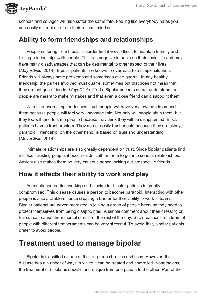 Bipolar Disorder and Its Impact on Humans. Page 3
