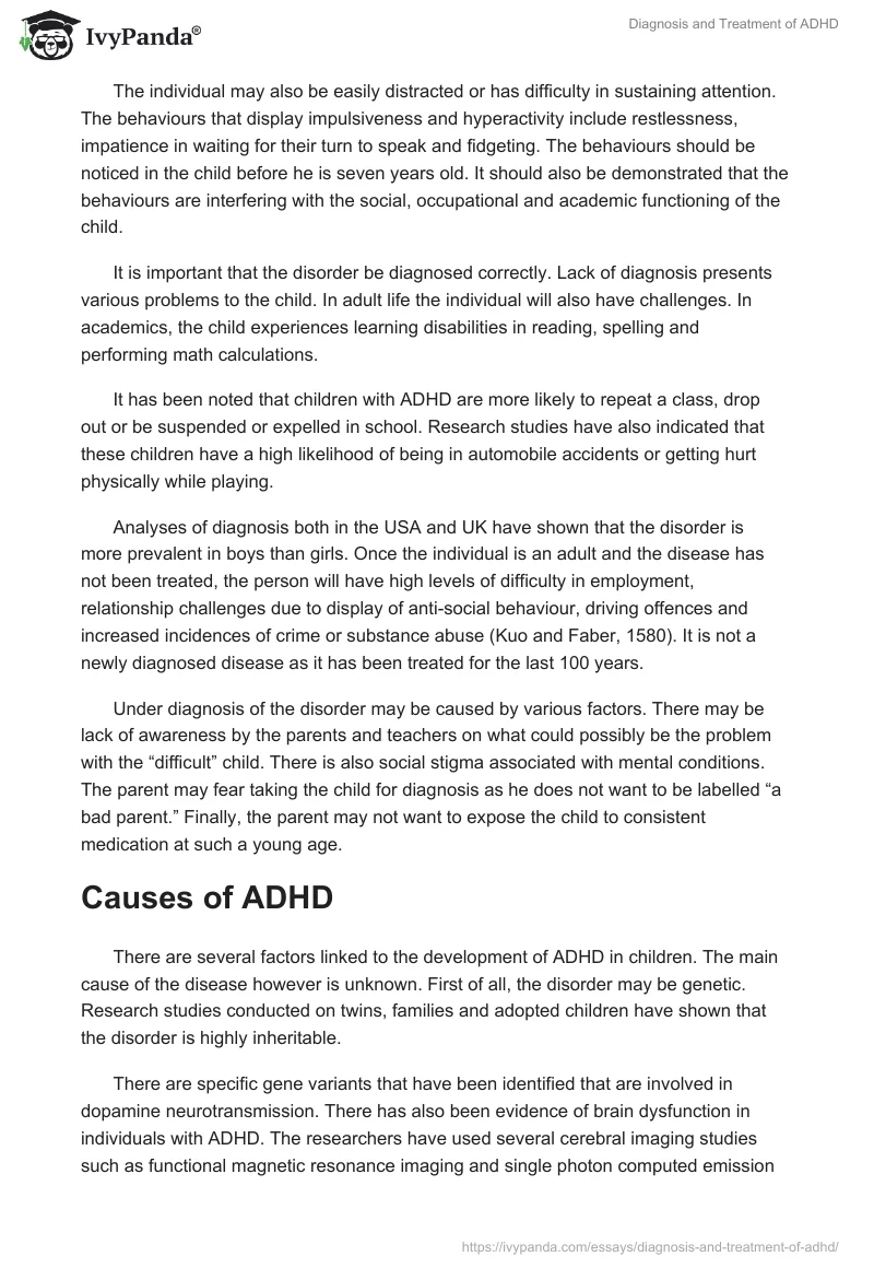Diagnosis and Treatment of ADHD. Page 2