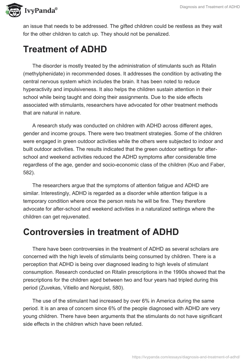 Diagnosis and Treatment of ADHD. Page 5