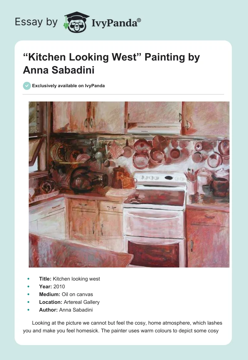 “Kitchen Looking West” Painting by Anna Sabadini. Page 1