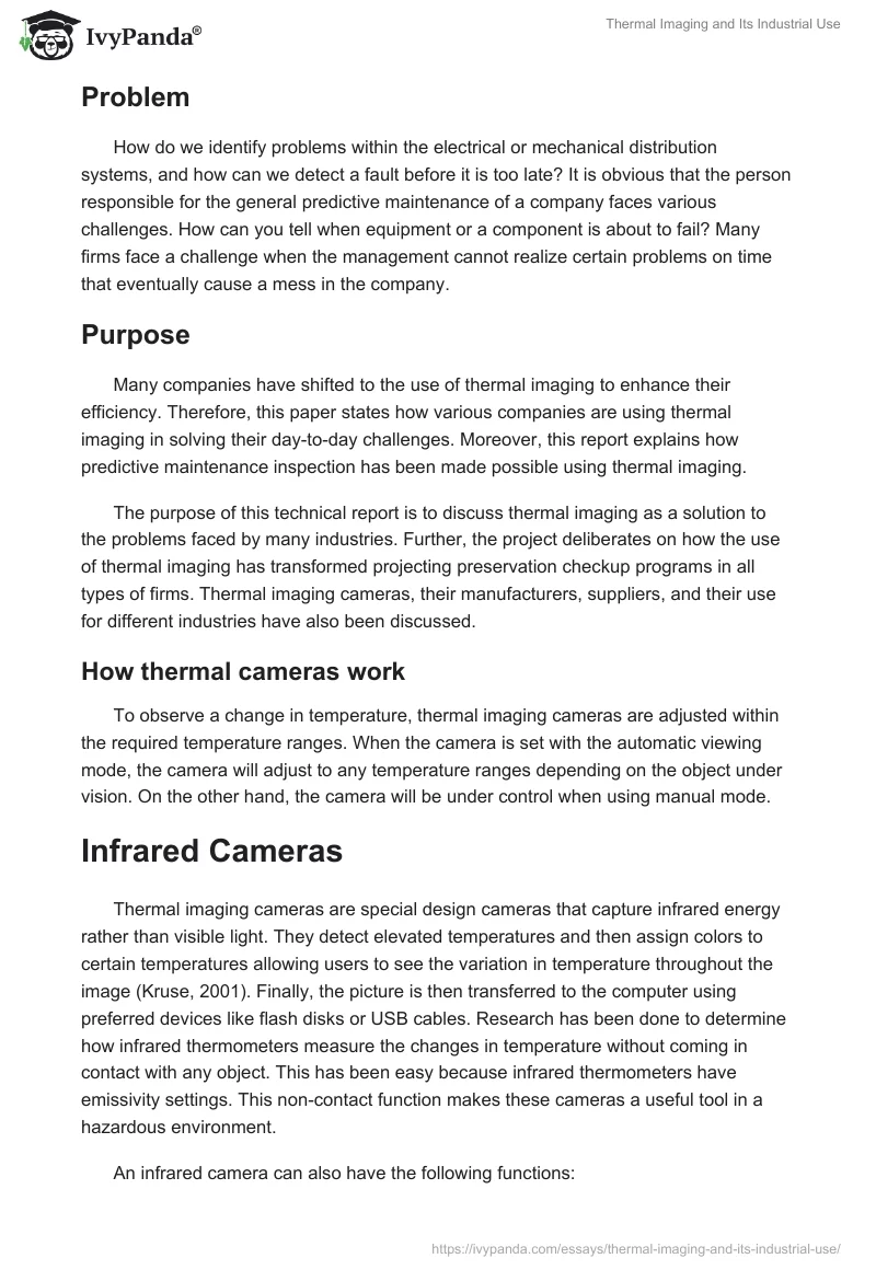 Thermal Imaging and Its Industrial Use. Page 2
