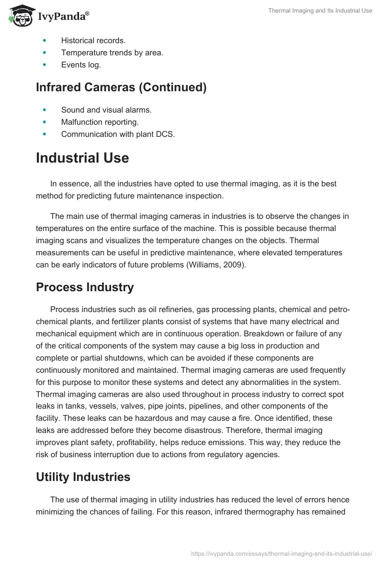 Thermal Imaging and Its Industrial Use. Page 3