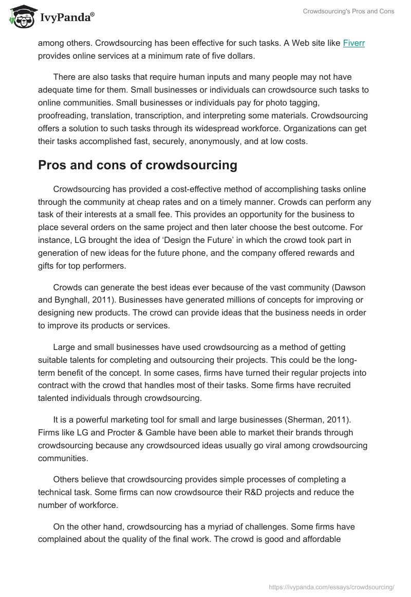 Crowdsourcing's Pros and Cons. Page 4
