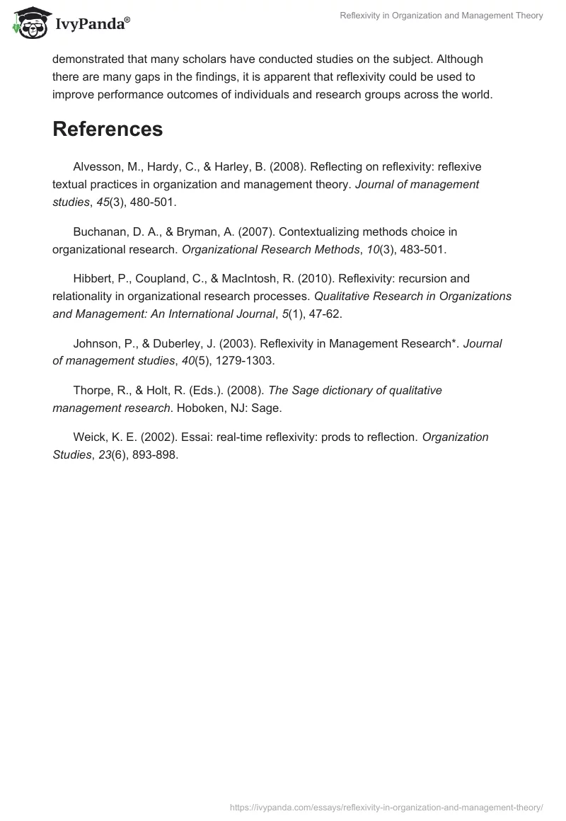 Reflexivity in Organization and Management Theory. Page 3