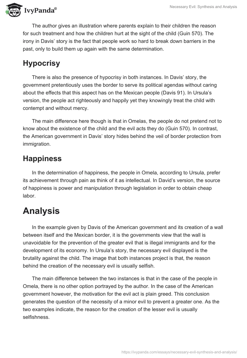 Necessary Evil: Synthesis and Analysis. Page 3
