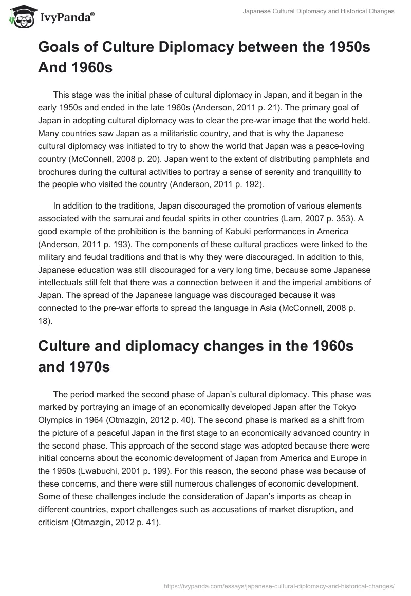 Japanese Cultural Diplomacy and Historical Changes. Page 2