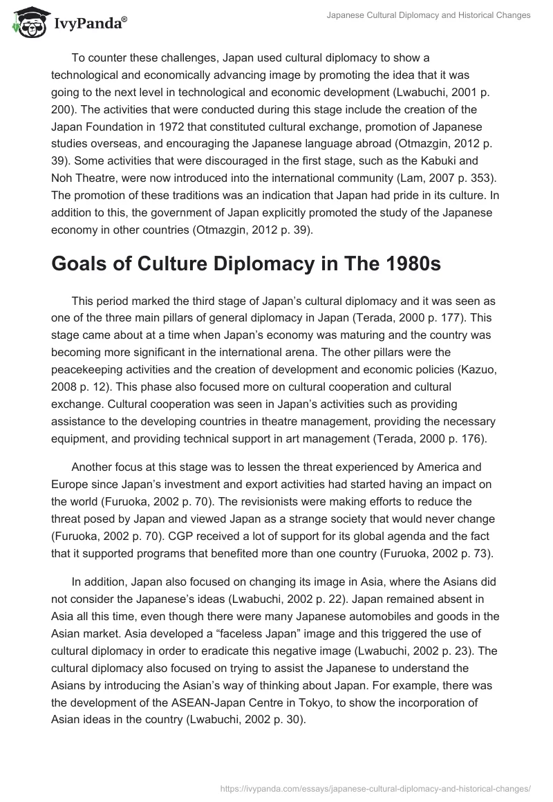 Japanese Cultural Diplomacy and Historical Changes. Page 3