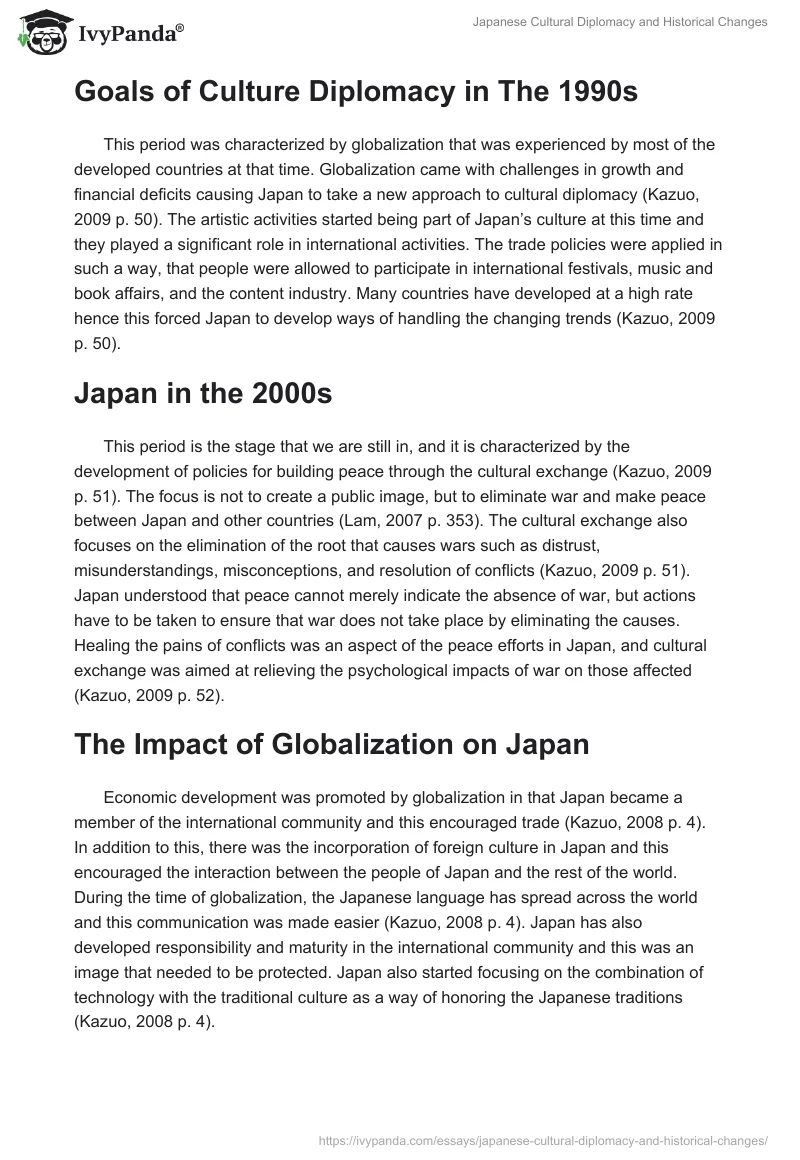 Japanese Cultural Diplomacy and Historical Changes. Page 4