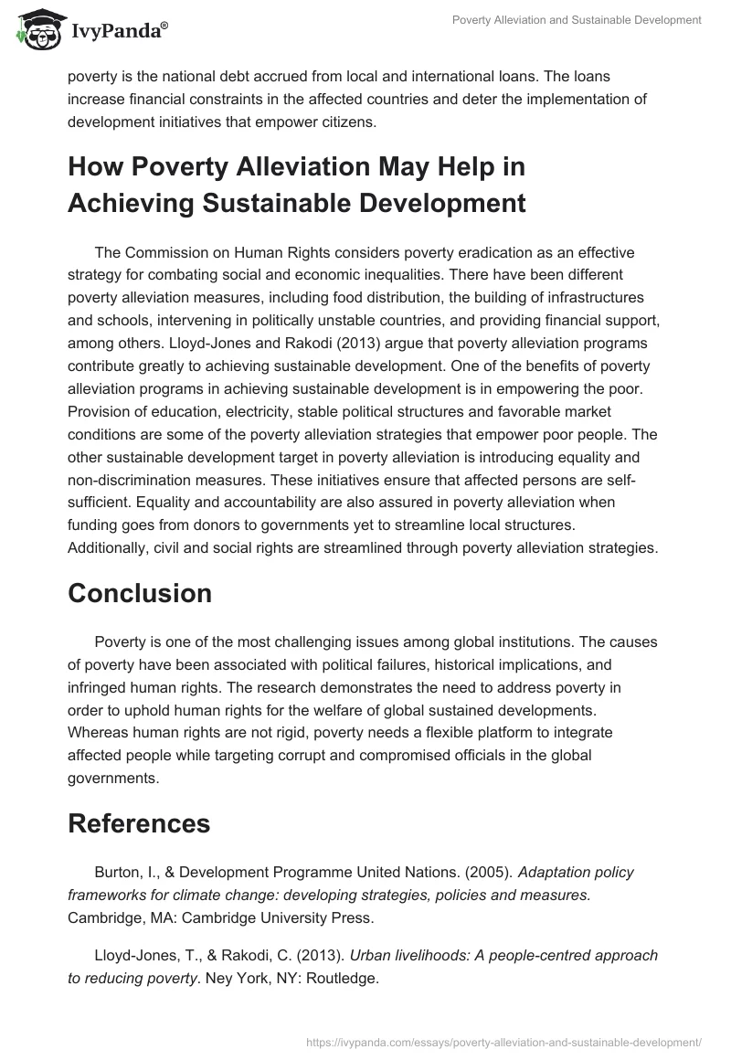 Poverty Alleviation and Sustainable Development. Page 2