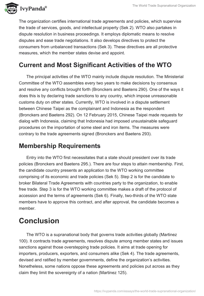 The World Trade Supranational Organization. Page 2