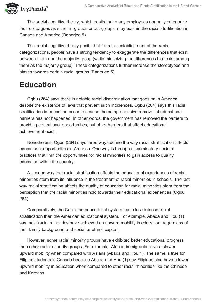 A Comparative Analysis of Racial and Ethnic Stratification in the US and Canada. Page 4