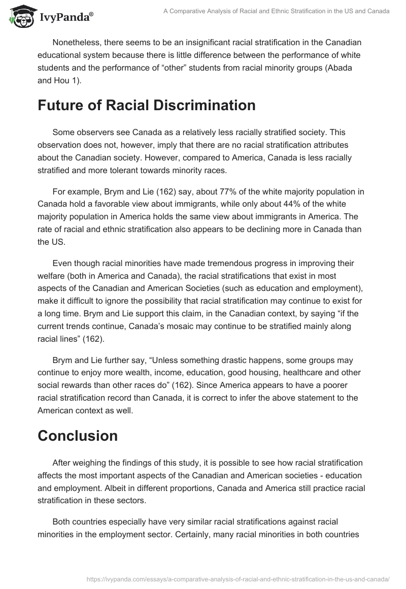 A Comparative Analysis of Racial and Ethnic Stratification in the US and Canada. Page 5