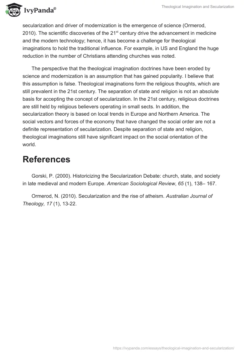 Theological Imagination and Secularization. Page 2
