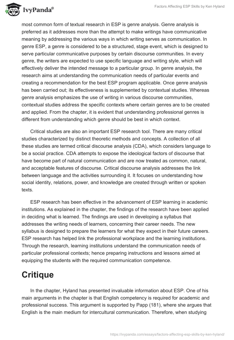 Factors Affecting ESP Skills by Ken Hyland. Page 2