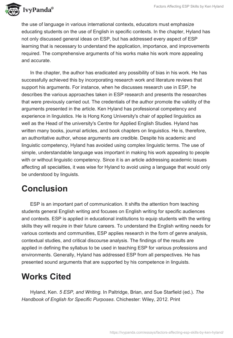 Factors Affecting ESP Skills by Ken Hyland. Page 3