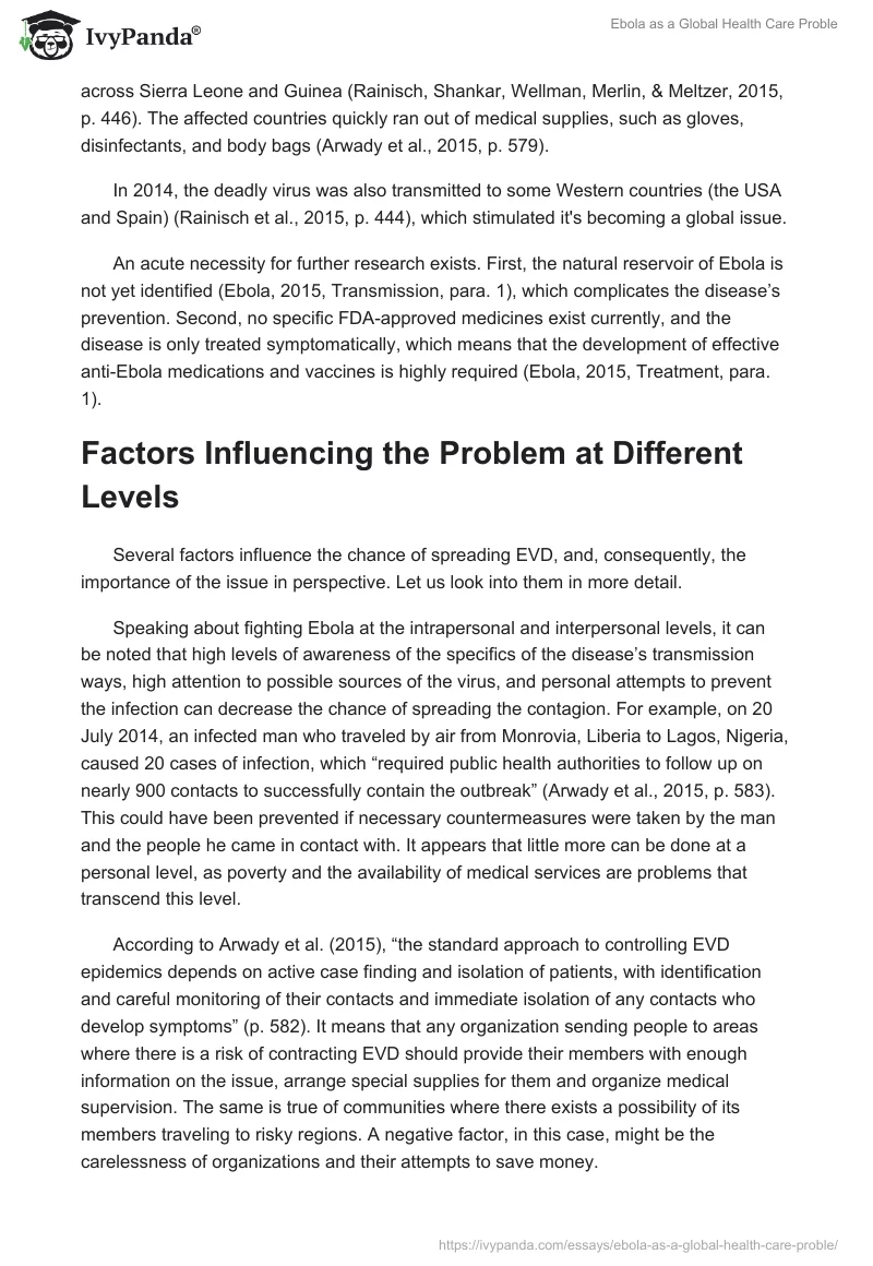 Ebola as a Global Health Care Proble. Page 2