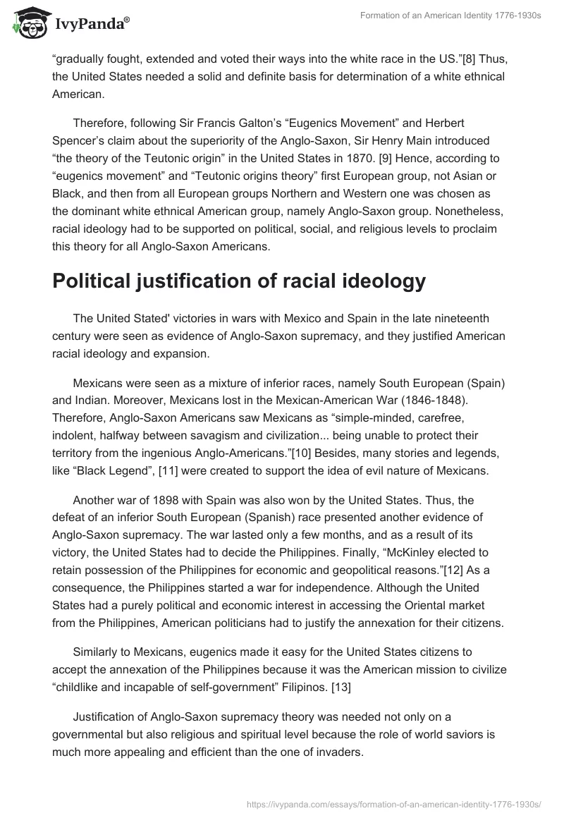 Formation of an American Identity 1776-1930s. Page 2