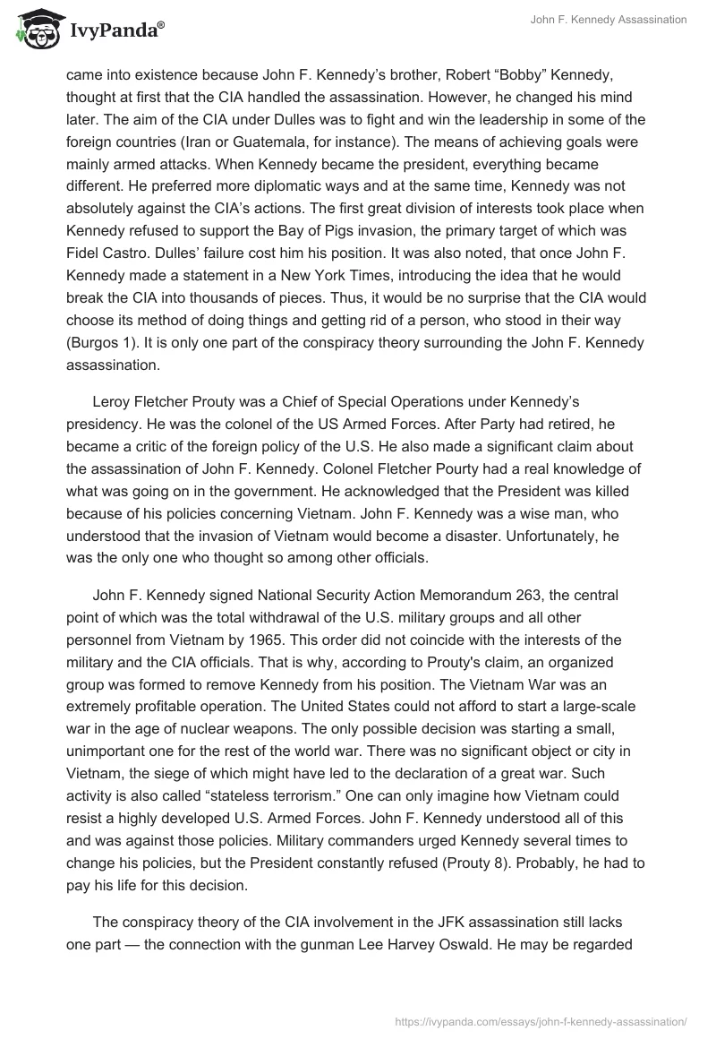 John F. Kennedy Assassination. Page 2
