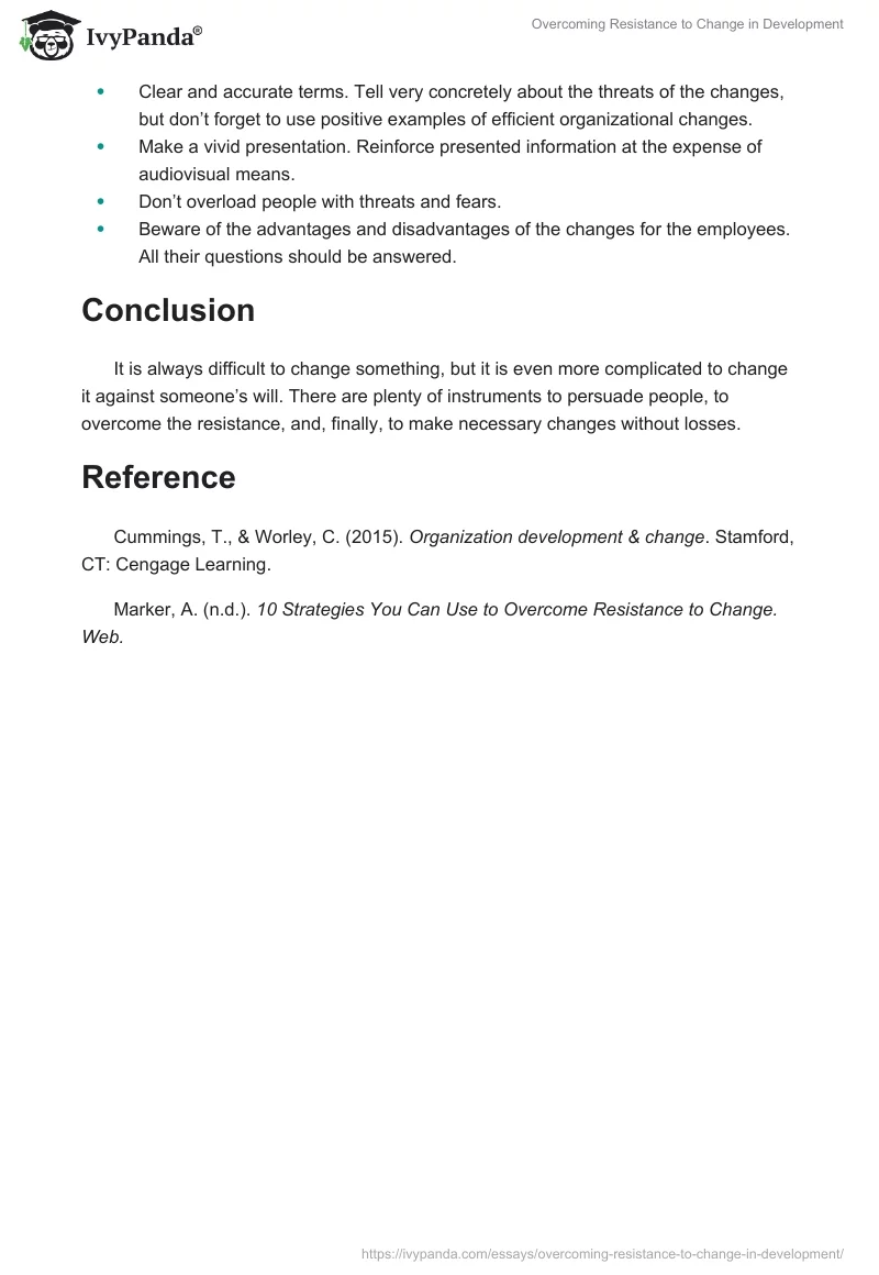 Overcoming Resistance to Change in Development. Page 2
