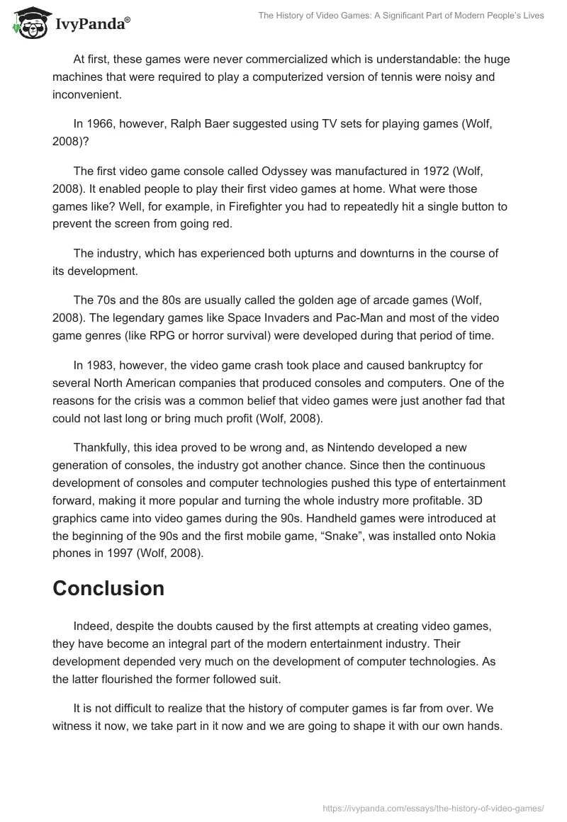 The History of Video Games: A Significant Part of Modern People’s Lives. Page 2