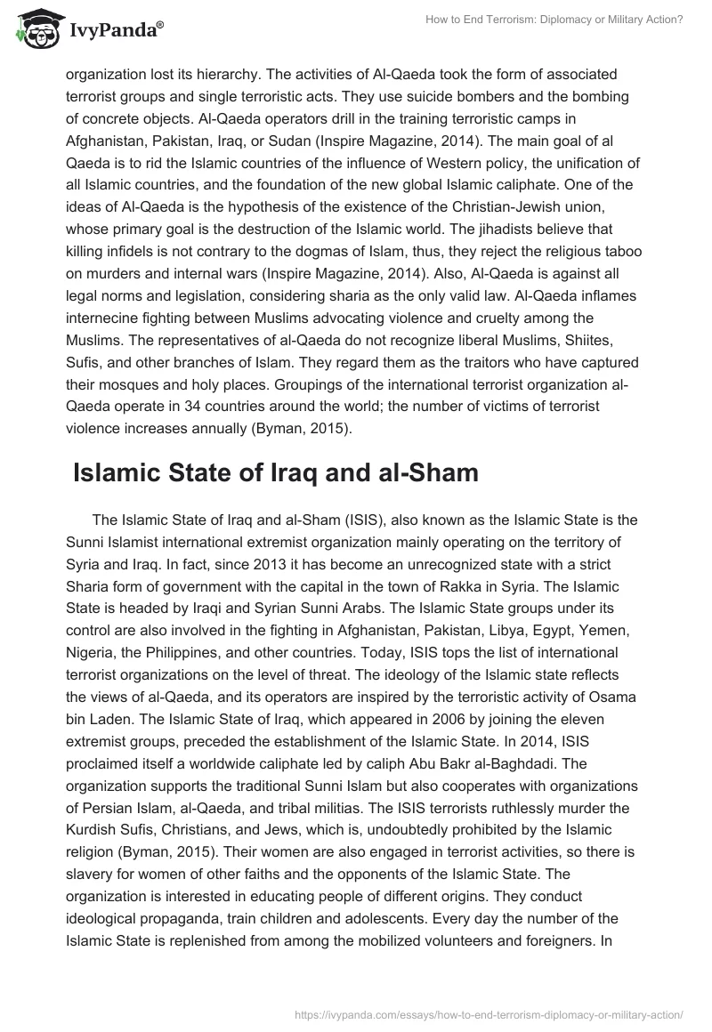How to End Terrorism: Diplomacy or Military Action?. Page 2