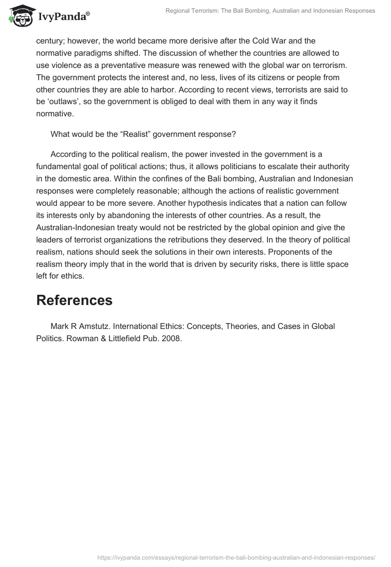 Regional Terrorism: The Bali Bombing, Australian and Indonesian Responses. Page 2