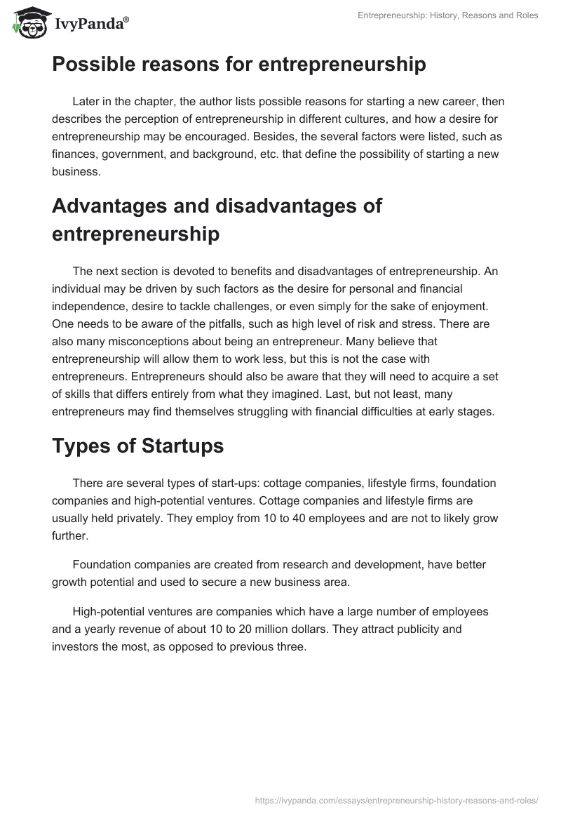 essay on entrepreneurship as a career