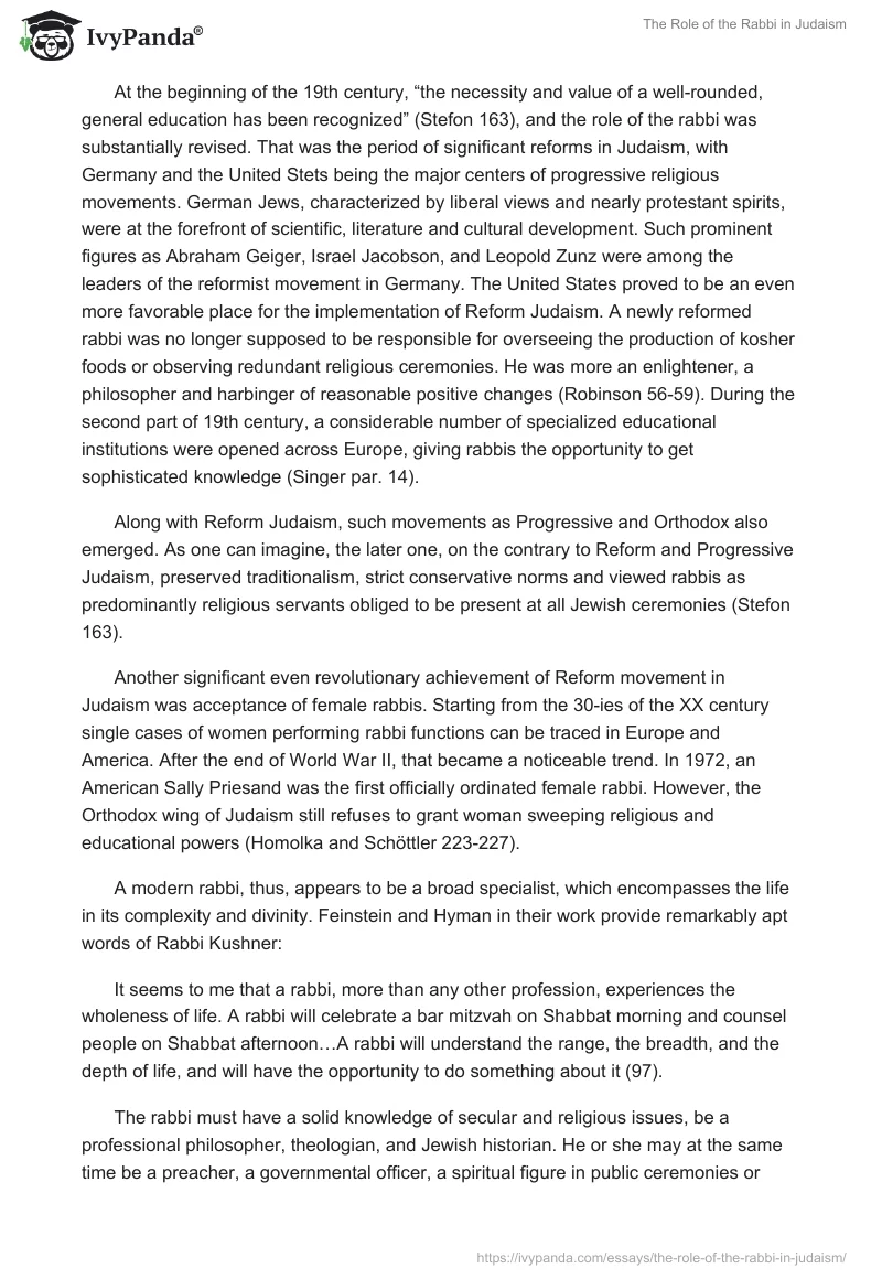The Role of the Rabbi in Judaism. Page 2