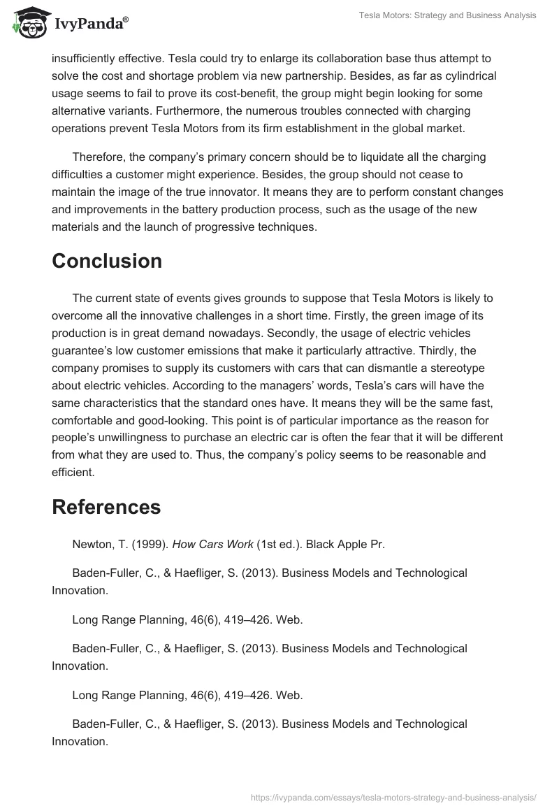 Tesla Motors: Strategy and Business Analysis. Page 2