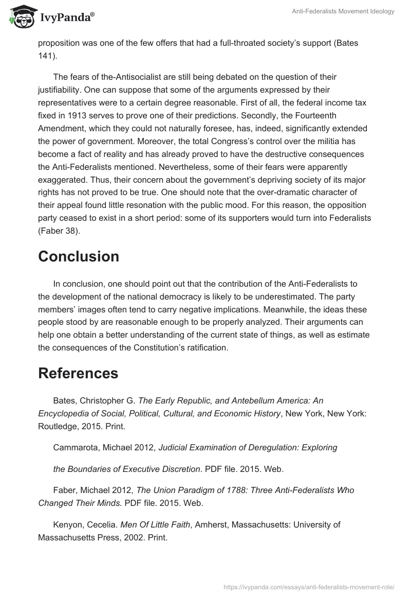 Anti-Federalists Movement Ideology. Page 2