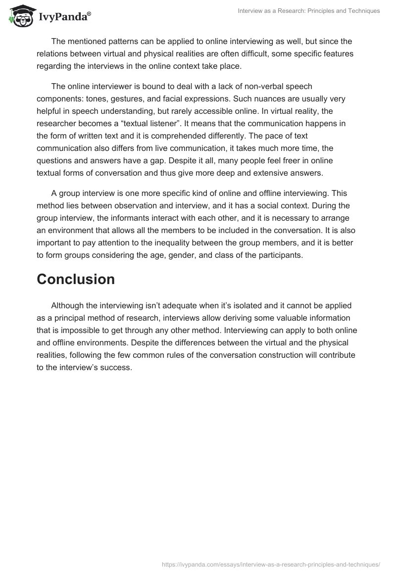 Interview as a Research: Principles and Techniques. Page 2