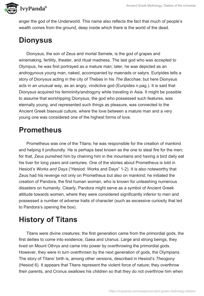 Ancient Greek Mythology: Deities of the Universe. Page 2