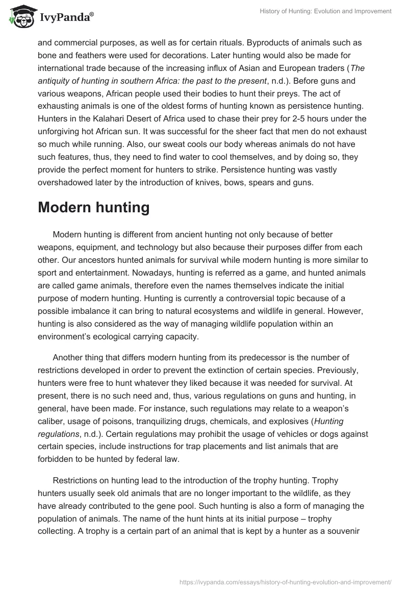 History of Hunting: Evolution and Improvement. Page 3