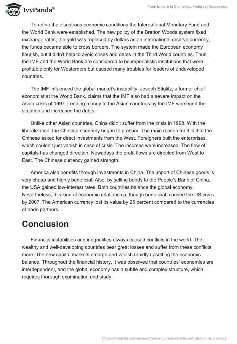 From Empire to Chimerica: History of Economics. Page 2