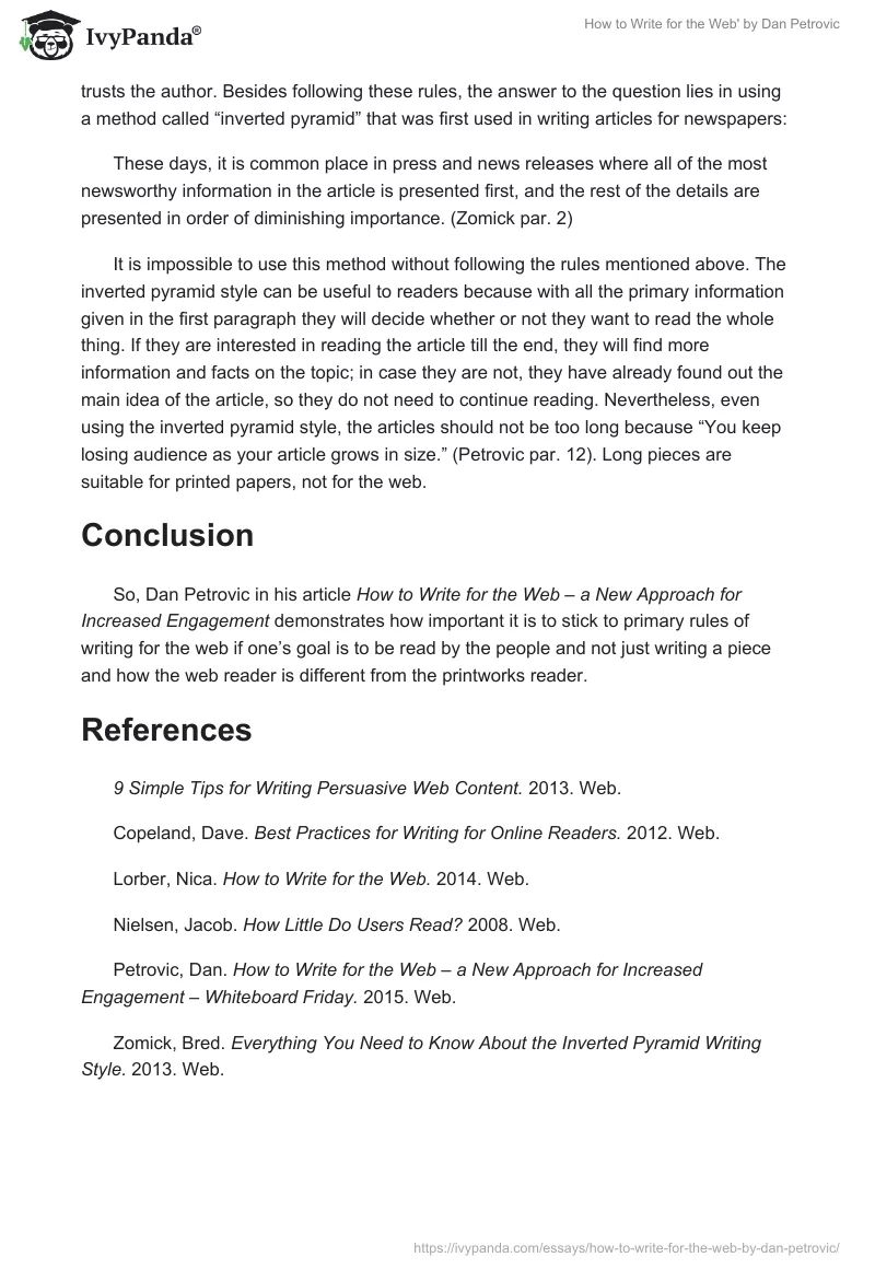 How to Write for the Web' by Dan Petrovic. Page 2