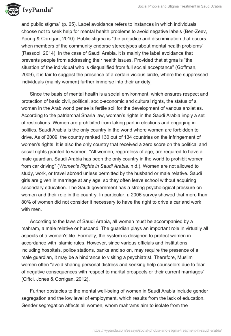 Social Phobia and Stigma Treatment in Saudi Arabia. Page 3