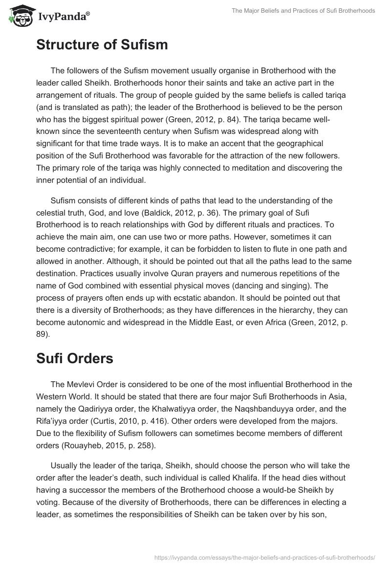 The Major Beliefs and Practices of Sufi Brotherhoods. Page 2