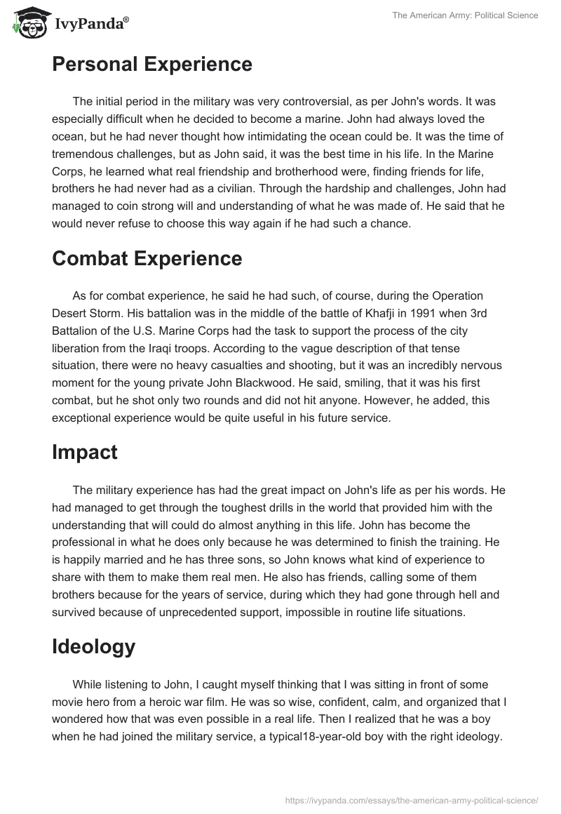 The American Army: Political Science. Page 2