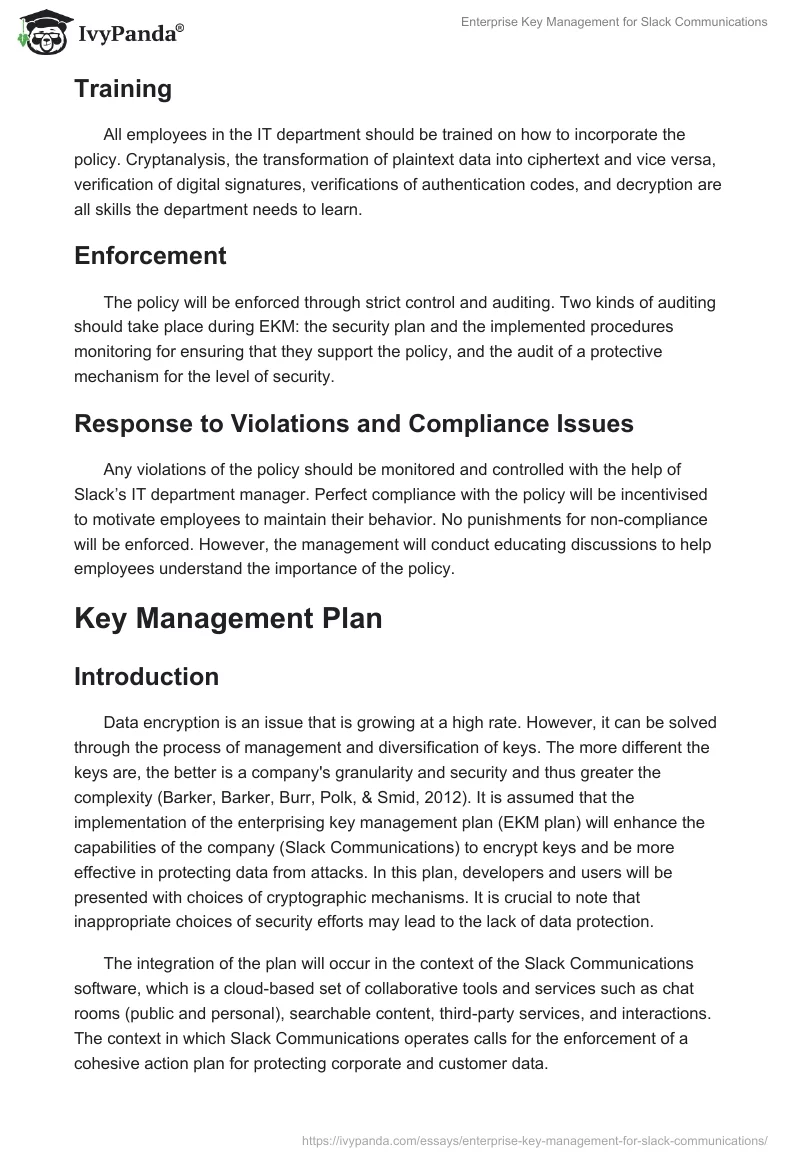 Enterprise Key Management for Slack Communications. Page 3