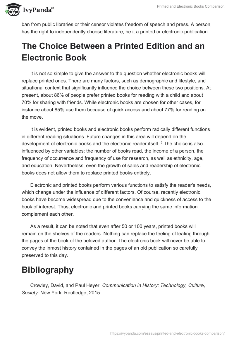 Printed and Electronic Books Comparison. Page 2