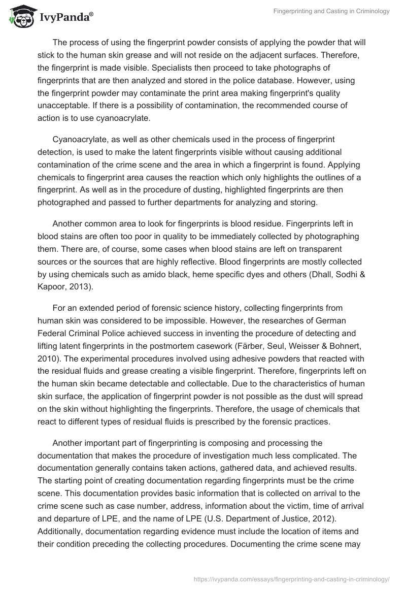 Fingerprinting and Casting in Criminology. Page 2