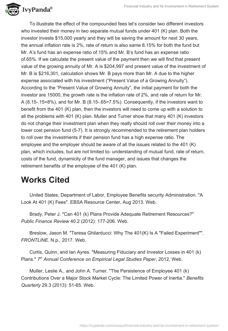 Financial Industry and Its Involvement in Retirement System. Page 3