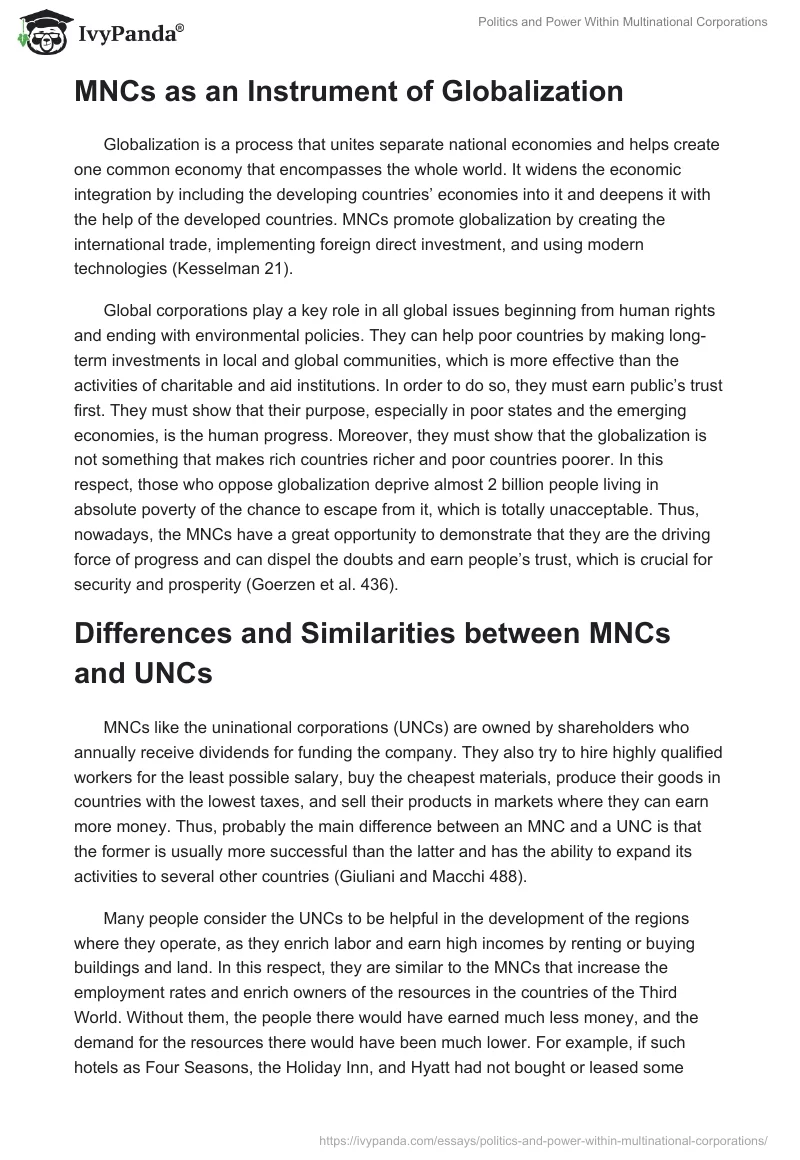 Politics and Power Within Multinational Corporations. Page 2