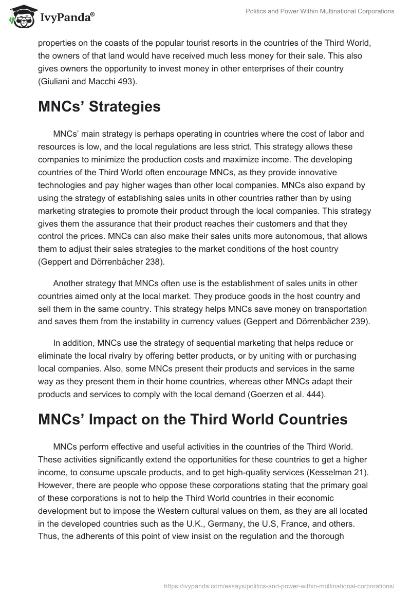 Politics and Power Within Multinational Corporations. Page 3