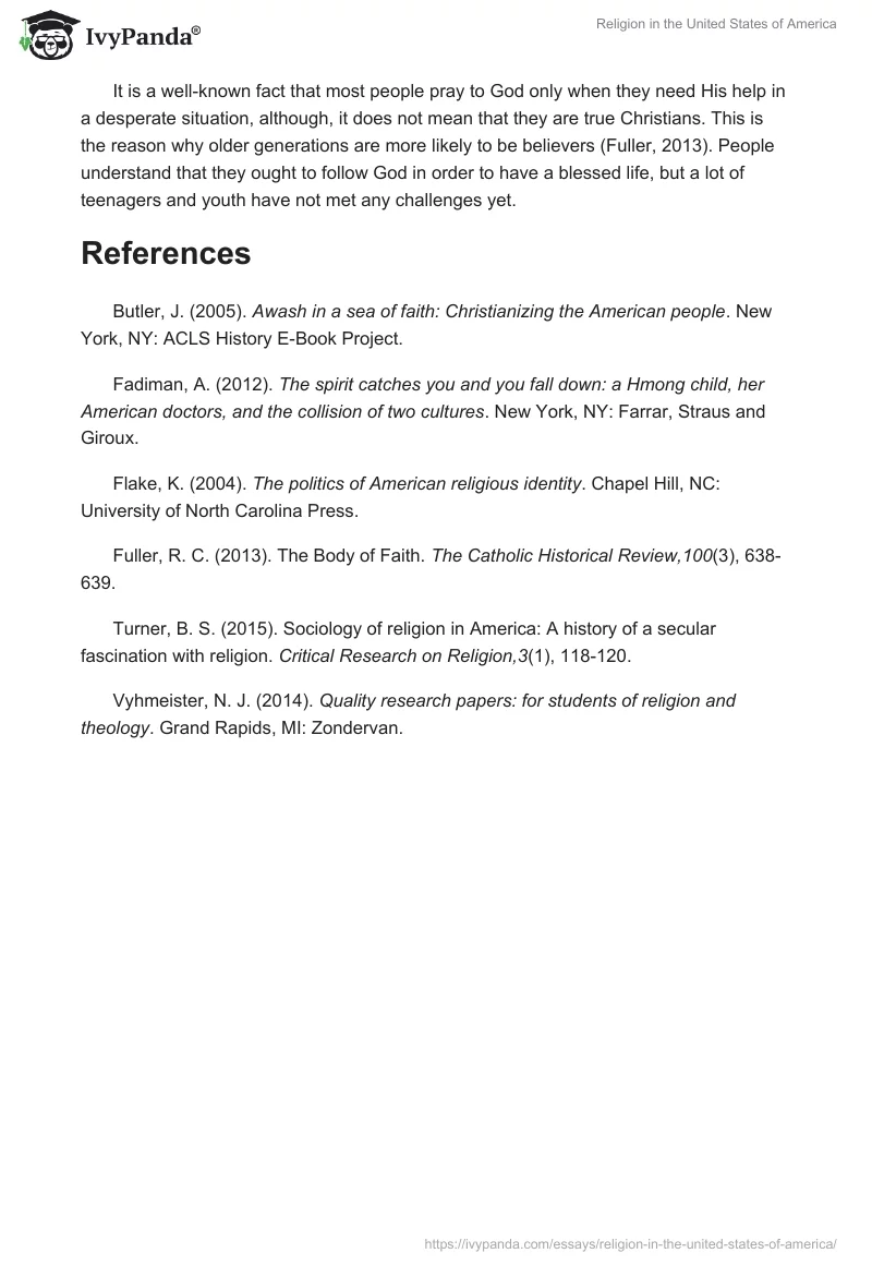 Religion in the United States of America. Page 4