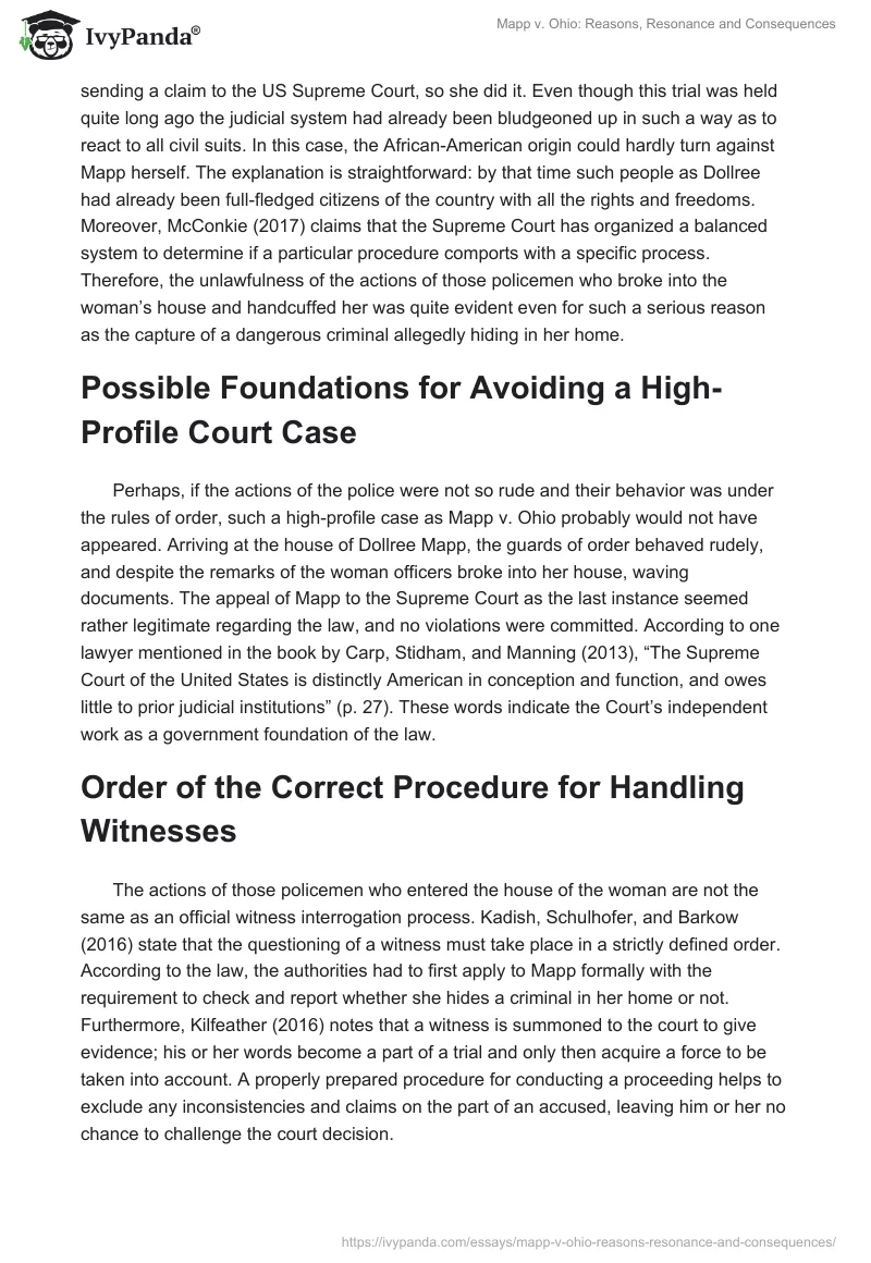 Mapp v. Ohio: Reasons, Resonance and Consequences. Page 2