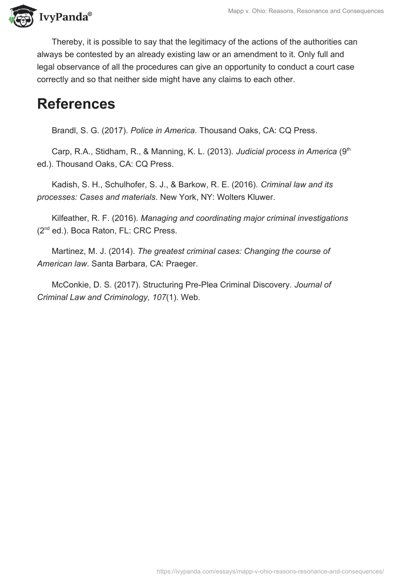 Mapp v. Ohio: Reasons, Resonance and Consequences. Page 3
