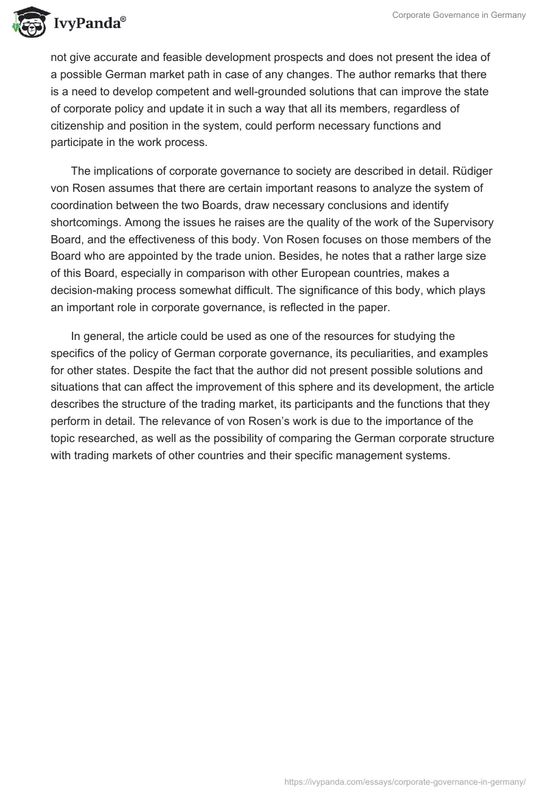 Corporate Governance in Germany. Page 4